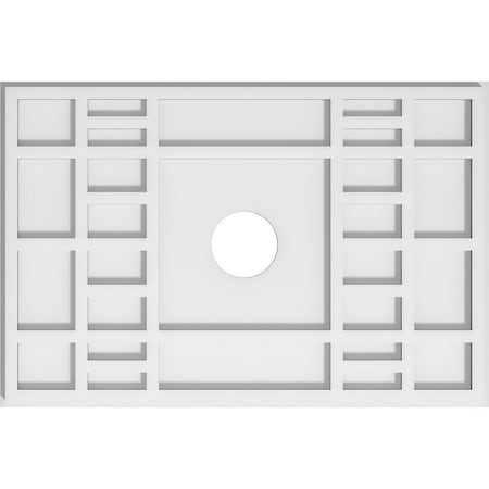 Ekena Millwork Beaux Architectural Grade PVC Ceiling Medallion, 22"W x 14 5/8"H x 3"ID x 7 1/2"C x 1"P, One-Piece CMP22X14BX-03000